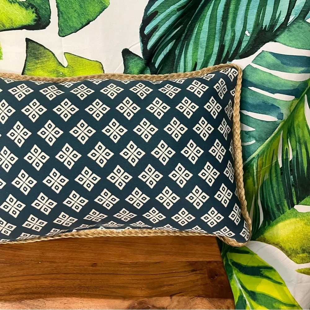 Tropical Pineapple Key West Coastal Beach Colorful Summer 21.5” x 14.5” Pillow